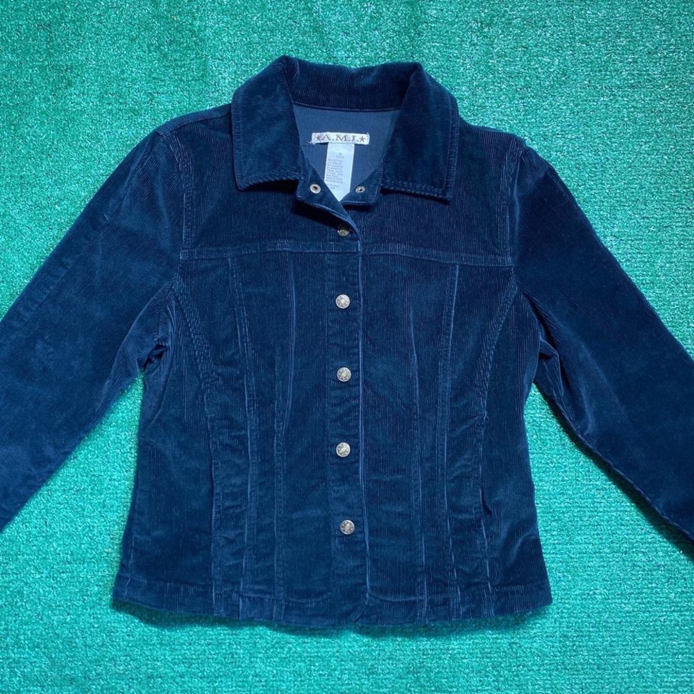 Emerald green corduroy jacket 
A.M.I